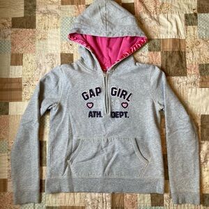 Girls Grey Gap Half Zip Hoodie